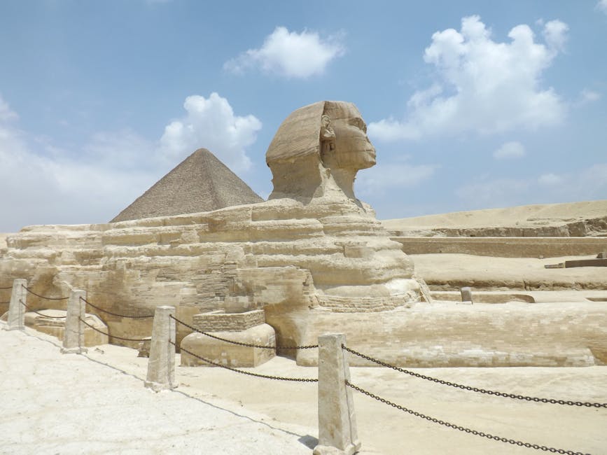Sphinx Pyramid clear blue sky