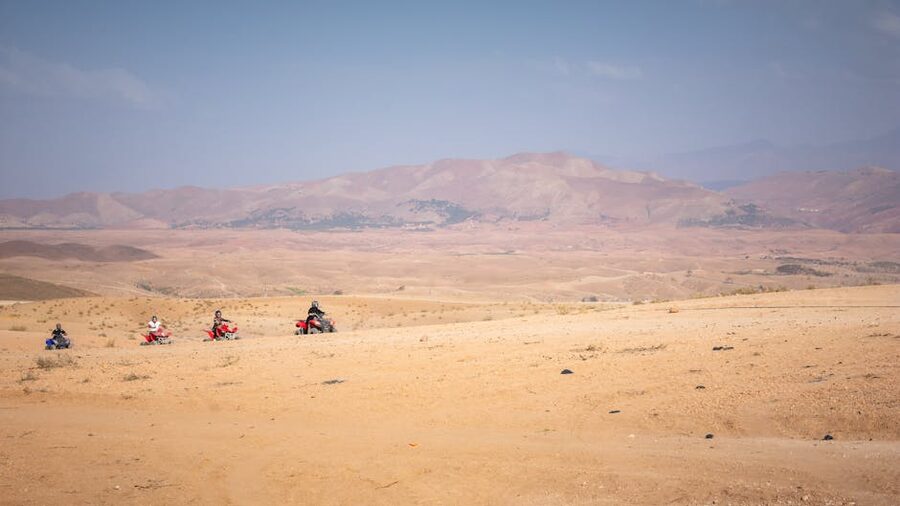 Quad bike group in Agafay desert near Marrakech