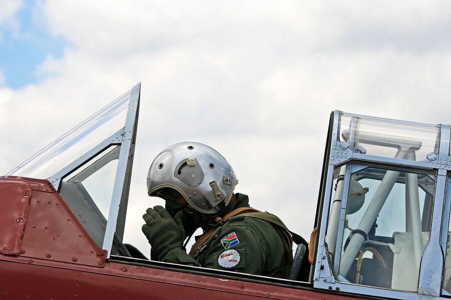 Safety briefing with aviation headset
