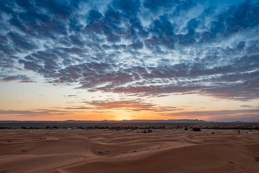 Erg Chebbi Sahara at sunset