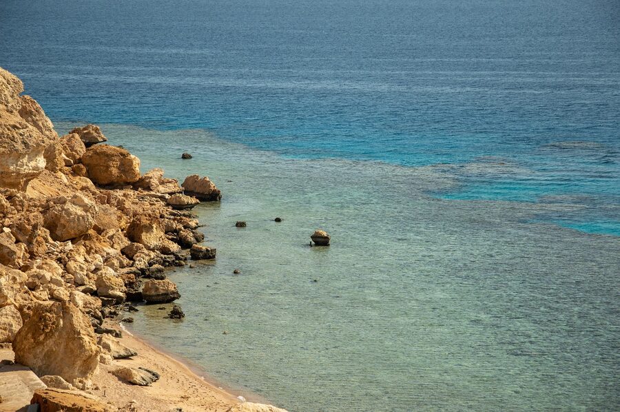 Cliff and beach at Sharm