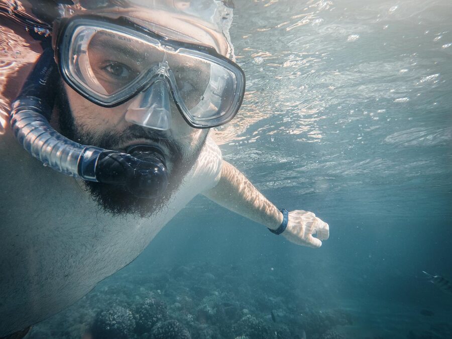 Snorkeling underwater in Egypt