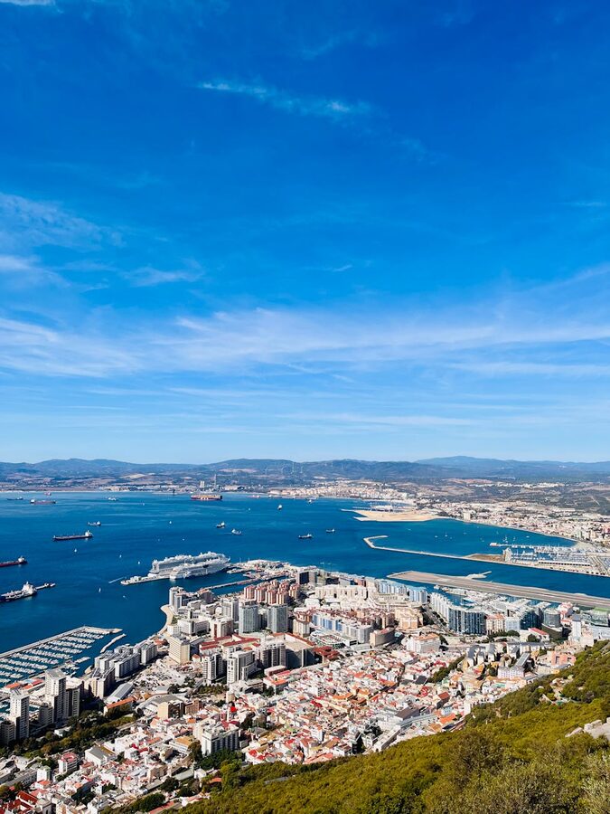 Aerial view of Gibraltar coast