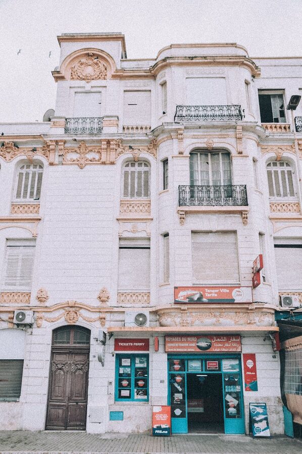 Ornate facade historic building in Tangier