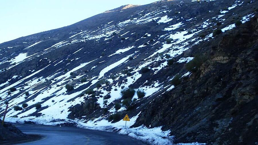 Tizi n Tichka road through the High Atlas Mountains Morocco
