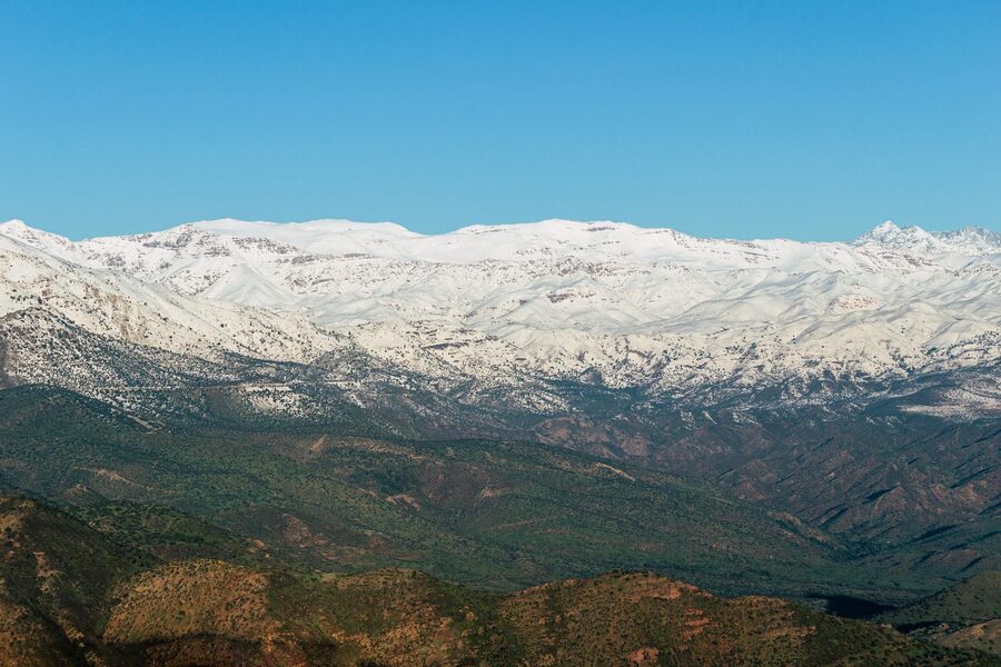 Snow-covered Atlas Mountains