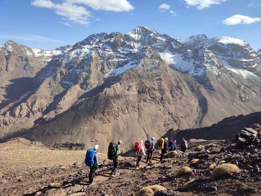 Jebel Toubkal with group of hikers