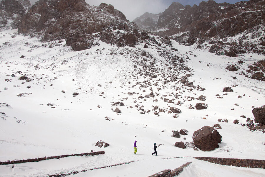 Mount Toubkal in winter snow