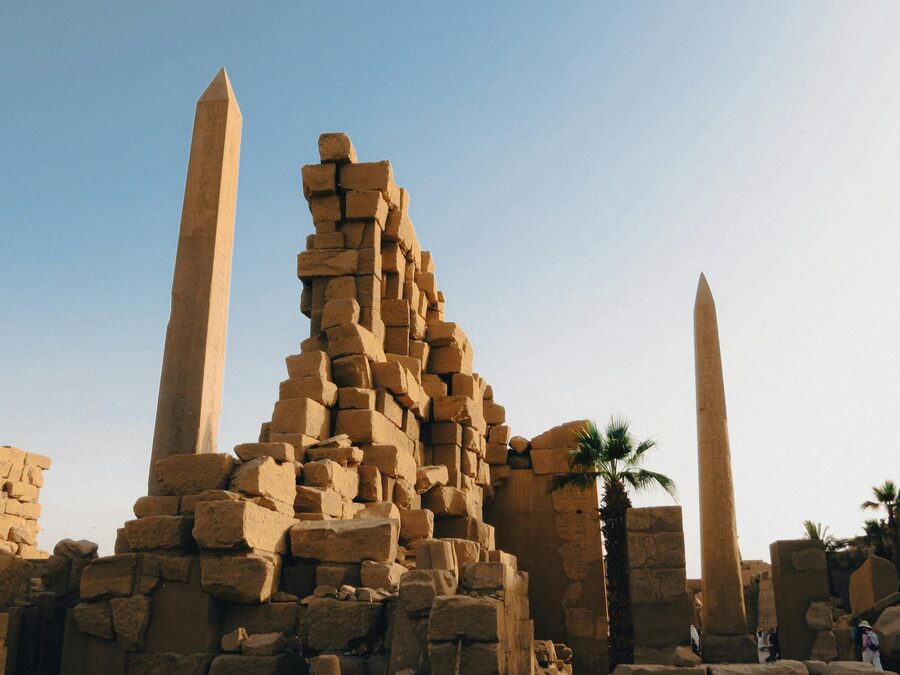Karnak Temple ruins and obelisks