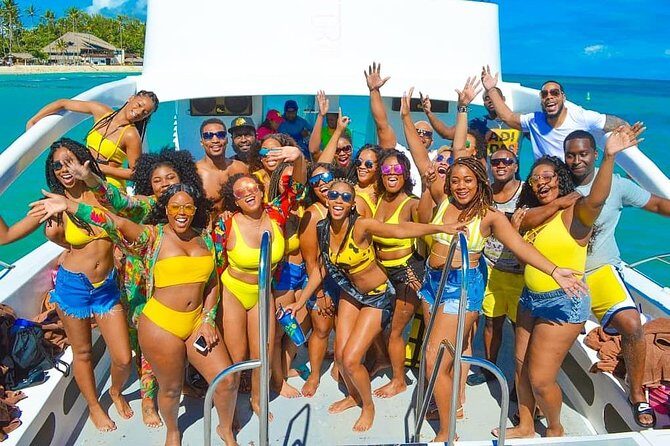 Morning Private Party Boat with Water Slide Open Bar and BBQ - First Stop: Bavaro Beach & Snorkeling at Cabeza de Toro